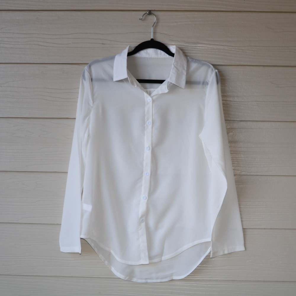 Women’s Casual  V-Neck Long Sleeve Button-up Blouse